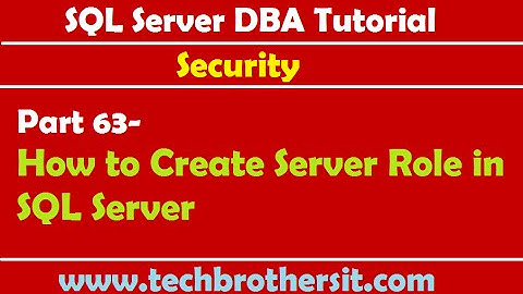 SQL Server DBA Tutorial 63-How to Create Server Role in SQL Server