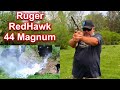 Ruger redhawk 44 magnum with a 75 barrel  first range day with this hand cannon