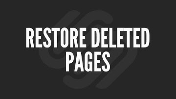 Squarespace Tutorial: Restore Deleted Pages