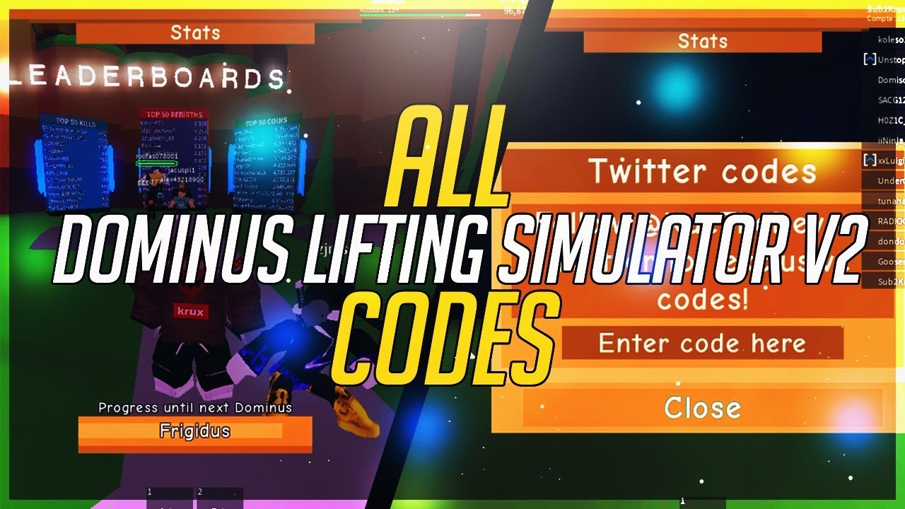 Codes For Roblox Dominus Lifting Simulator