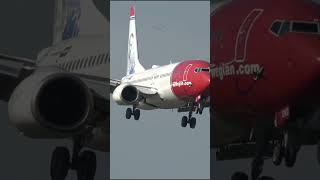 NORWEGIAN BOEING 737 Closeup Landing at Faro Airport