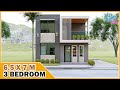 (6.5x7 meters) 2 Storey Modern Minimalist House Design | 3 Bedroom with balcony