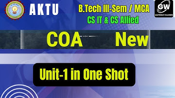 COA Unit-1 One Shot Revision I Gateway Classes