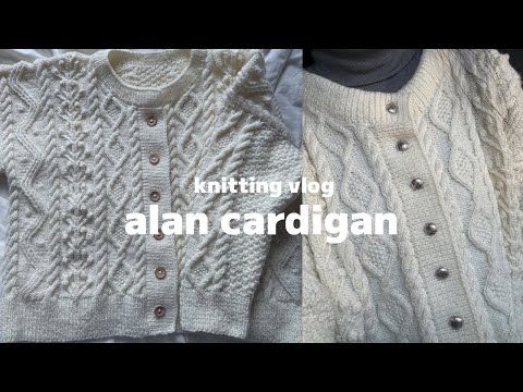 【編み物vlog】トラブル多めだったけどアラン模様たっぷりのカーディガンを編んだよ🧶セーターが凍る寒さなパリ😖#編み物vlog #編み物 #棒針 