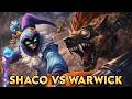 SHACO AP JGL VS WARWICK 9 KILLS DOMINATION | Invisible One Shot Madness! | League of Legends