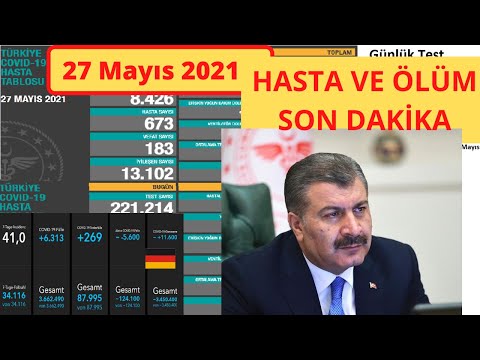 Son dakika : 27 Mayıs Bugünkü vaka sayısı | Korona virüs vaka sayıları tablosu | Günlük vaka sayısı