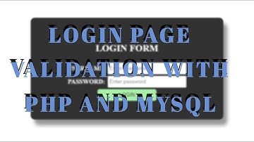 Login page validation with php and mysql