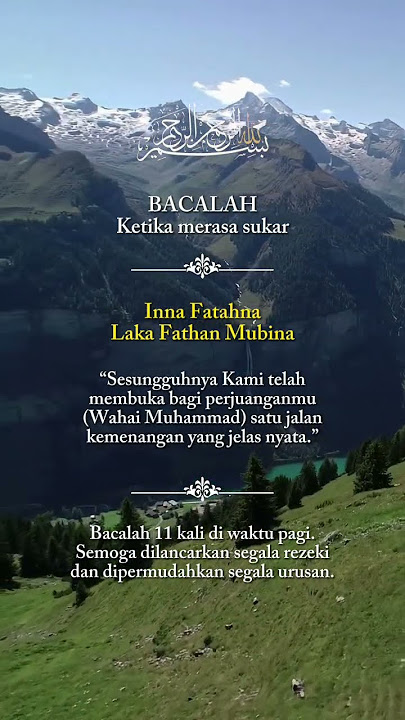 Dzikir Pembuka Rezeki dan Kemenangan - Inna Fatahna Laka Fathan Mubina