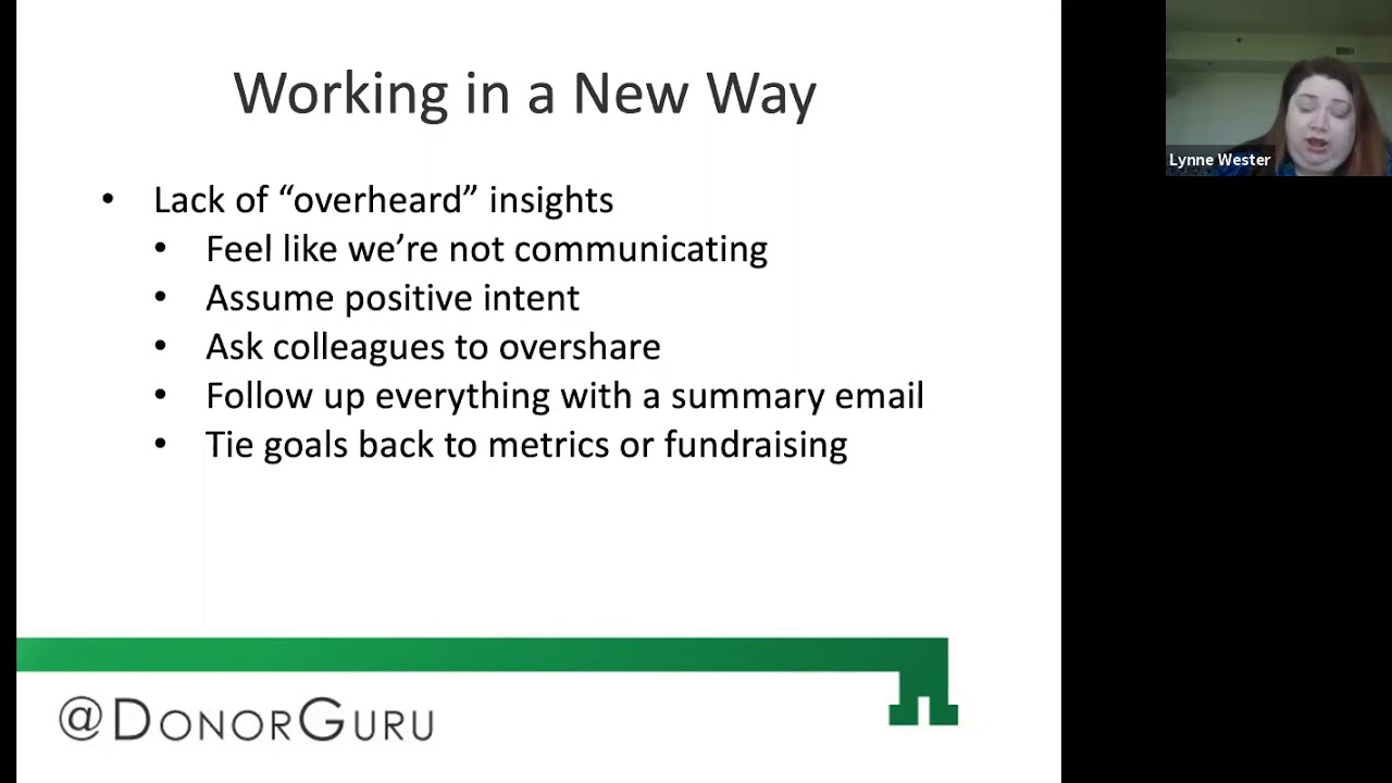 Now What? Virtual Program with Donor Relations Guru Lynne Wester