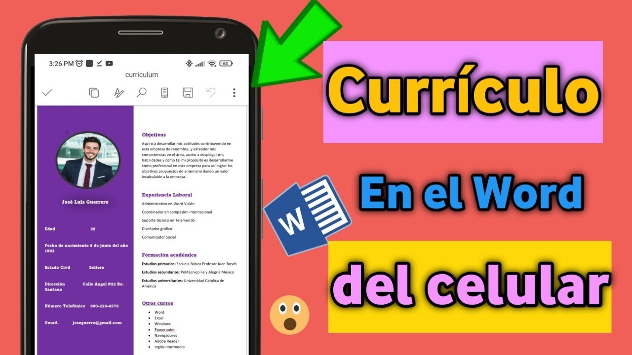 Como Hacer Cv En Word Cómo hacer un Currículo en el Word del celular - YouTube