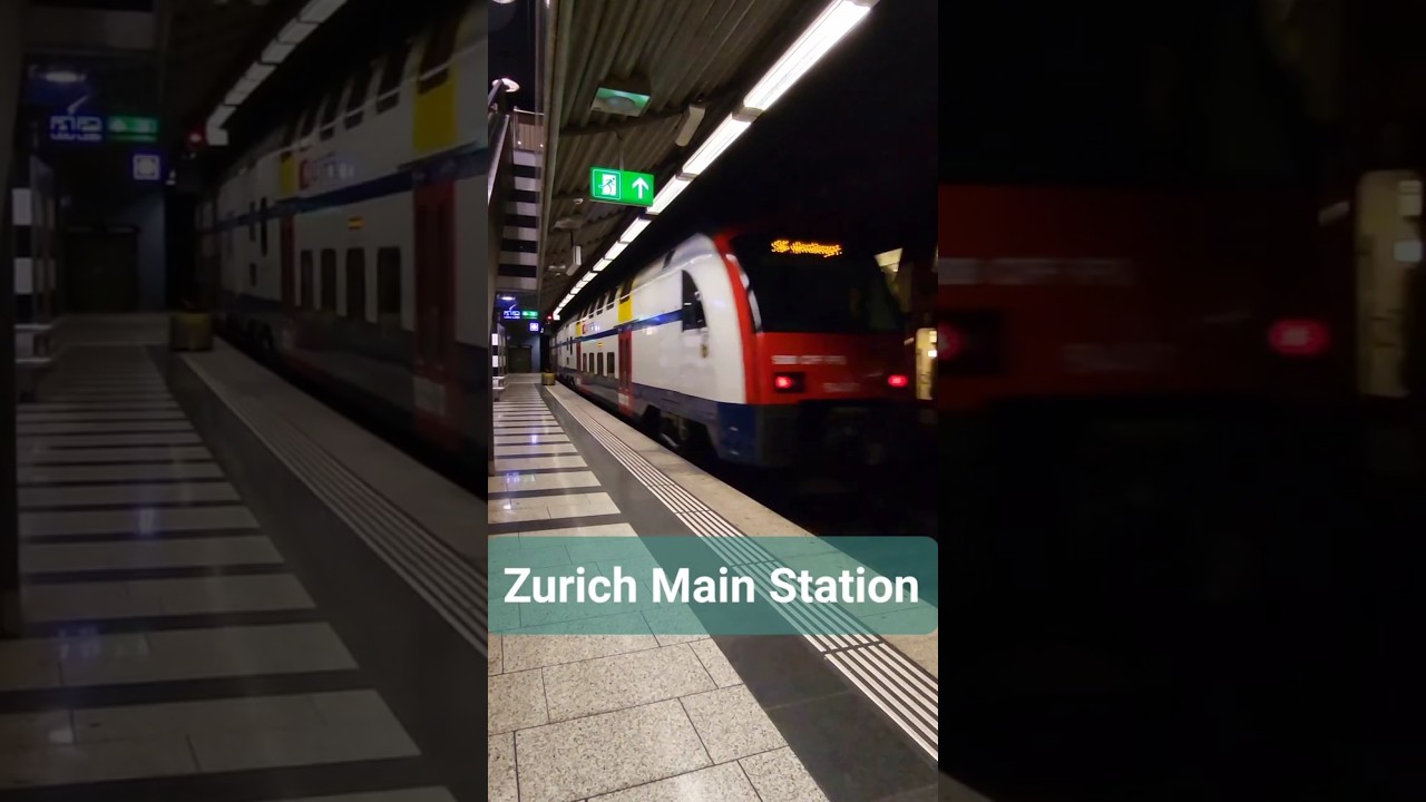 S-Bahnen beim Hauptbahnhof Zürich (Bahnhof Museumstrasse), Stadt Zürich, Schweiz 2023 / 