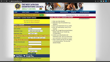 How to check your WASSCE/NOVDEC results with results checker