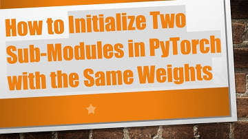 How to Initialize Two Sub-Modules in PyTorch with the Same Weights