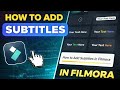 how to add subtitles in filmora video editor