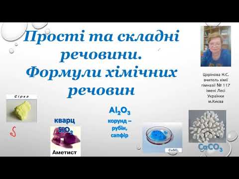 Прості та складні речовини. Формули хімічних речовин.