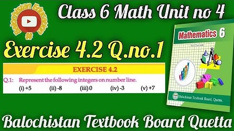How to represent integers on number line? / #integers Exercise 4.2 Q.1class 6 Math Balochistan Board