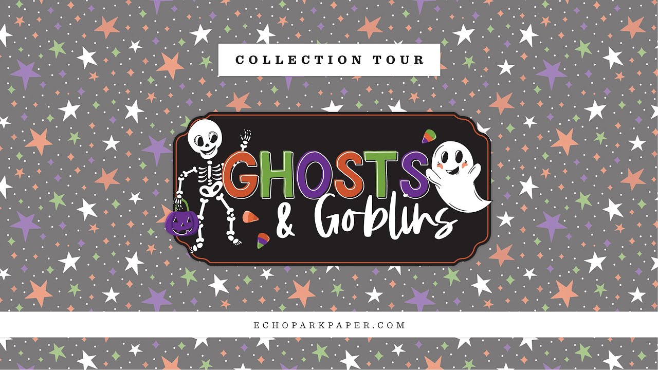 Echo Park Paper Ghosts And Goblins - Kit Carta Scrapbooking 30,5x30,5 Cm, 12 Fogli Fronte/Retro + Adesivi, Fantasmi E Folletti