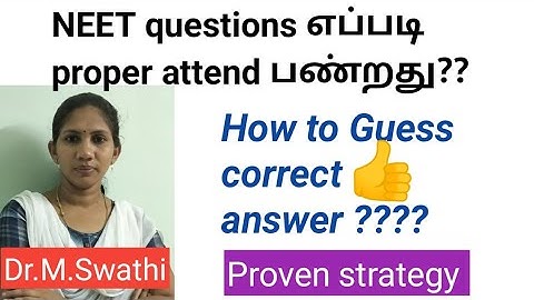 How to attend Neet questions in Tamil/How to face Neet questions like a pro