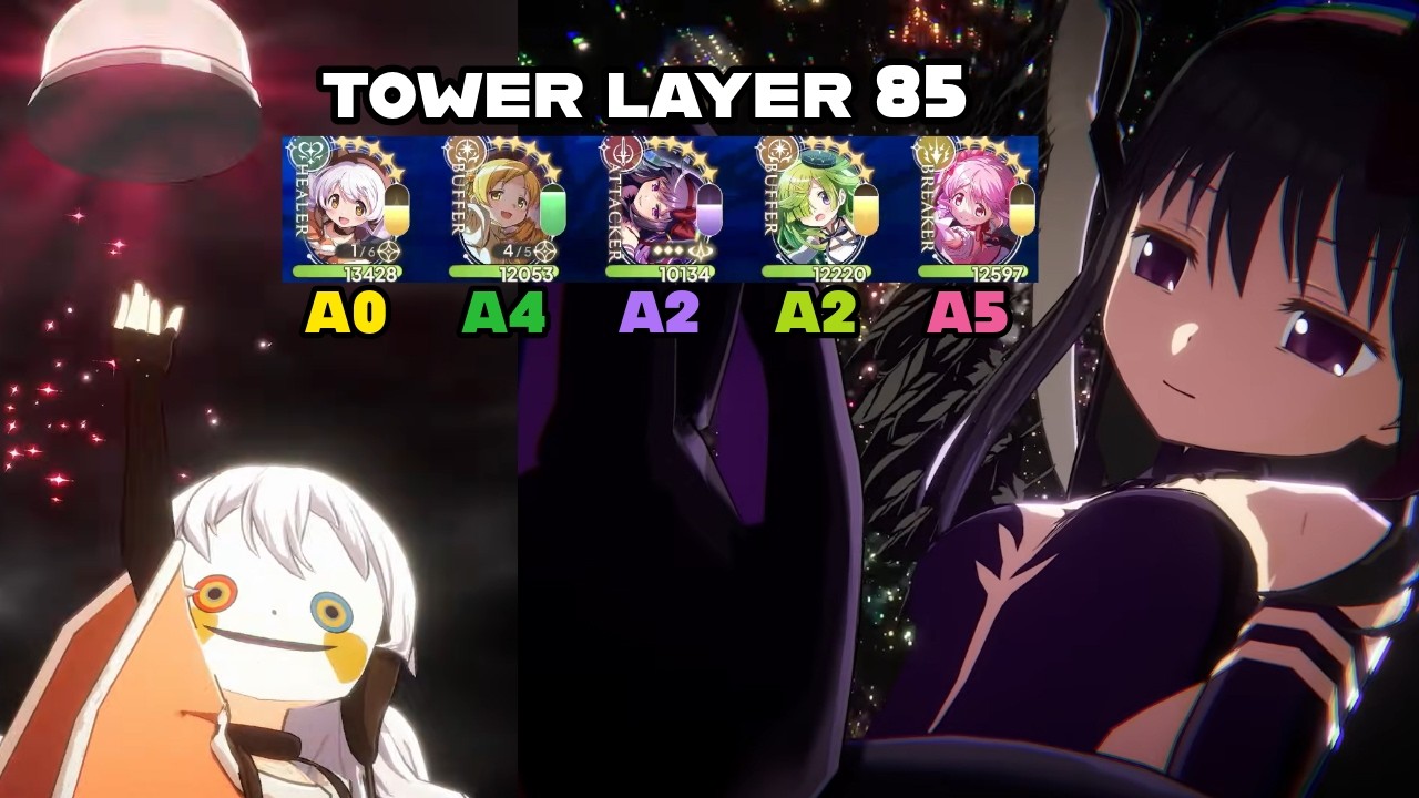 NAGISA AND DEVIL HOMURA VS TOWER 85 | Madoka Magica Magia Exedra