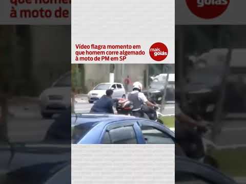 Vídeo flagra momento em que homem corre algemado à moto de PM em SP - Mais Goiás
