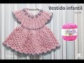 Vestido de Crochê para bebê pala redonda passo a passo professora Simone Eleotério