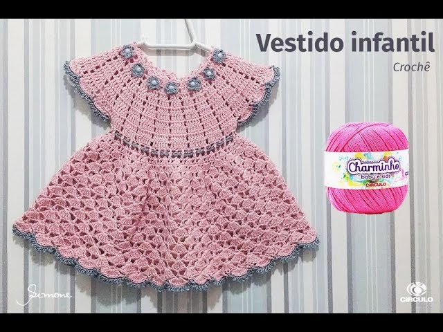 Vestido de Croche para Bebê Princesinha - Aprendendo Crochê 