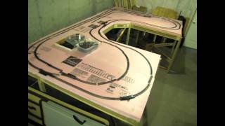 Ho Train Layout: Foam Down, Track Preparation. Well, my last video was about building the layout table. This video is showing some pics and video of the foam that we glued down ...