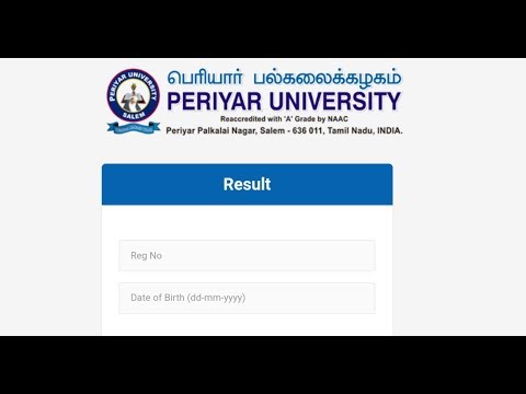 PERIYAR UNIVERSITY RESULT 2019 | www.periyaruniversity.ac.in | UG | PG