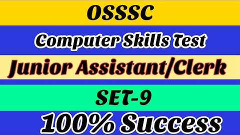 #OSSSC Junior Assistant/Clerk Computer Skills Test Practices set #OSSSC COMPUTER SKILLS TEST