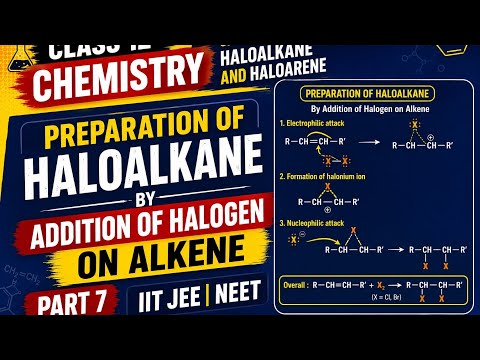 7) Addition of Halogen on Alkene | Method of preparation of Haloalkanes | Haloalkanes class 12 