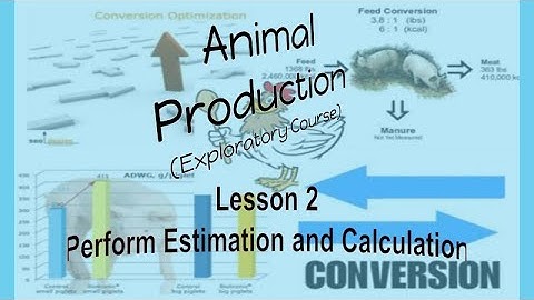 Animal Production (Exploratory Course) : Lesson 2 - Perform Estimation and Calculation