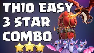 DRAGBAT - SUPER EASY & OP TH10 3 STAR COMBO - 6 TRIPLES FROM ONE WAR SHOWN