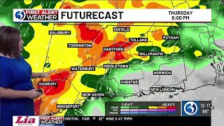 FORECAST: First Alert Weather Day continues for heat, then tomorrow for potential storms