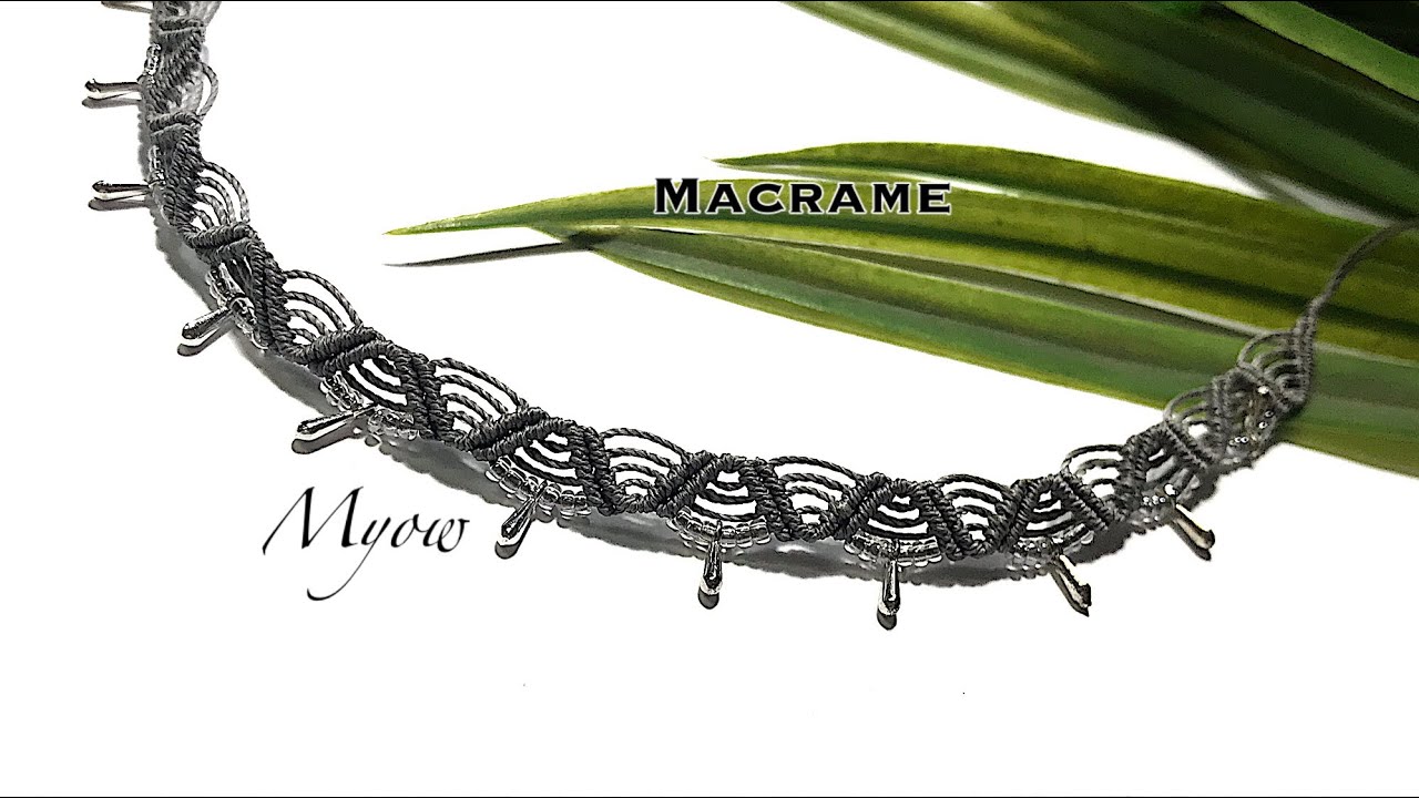 MACRAME ANGKLET | CHOKER | SIMPLE WAVY WITH BEADS | MYOW 289