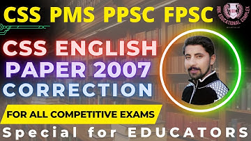 CSS English Paper 2007 Correction.