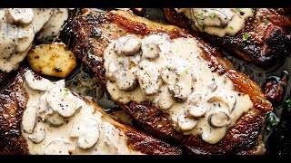 Garlic Butter Steak & Creamy Mushroom Sauce