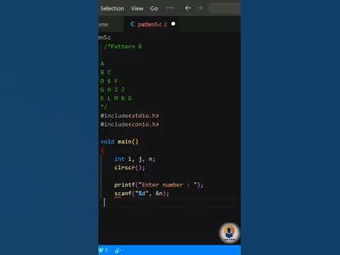 alphabet pattern in c programming language #viral #coding #code # ...