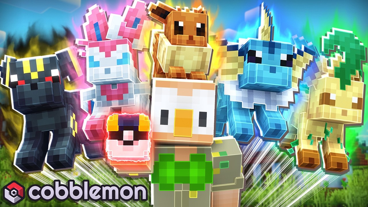 Minecraft'ta COBBLEMON Modunda Tüm Eevee Evrimlerini Yaptım!