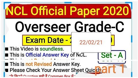 NCL overseer Civil Grade C paper Set A part 1