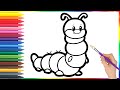 How to draw a rainbow caterpillar for kids/Как нарисовать радужную гусеницу для детей