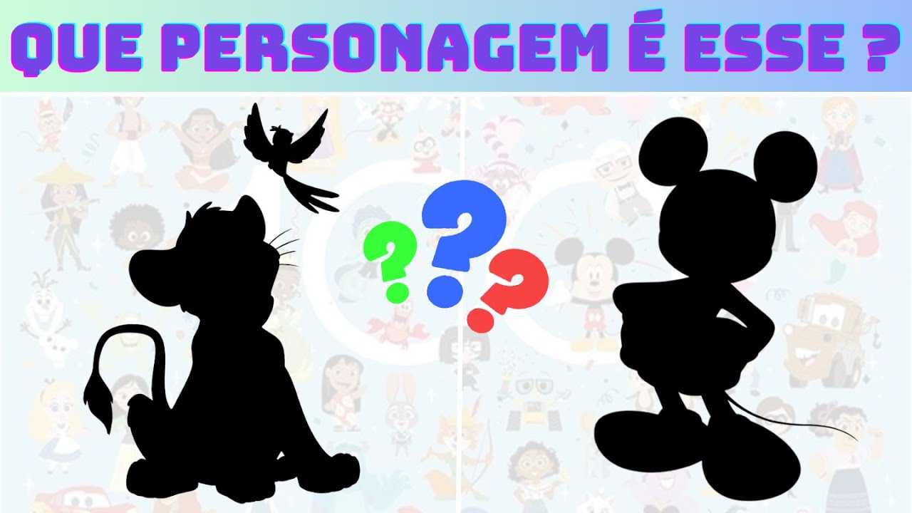 🔁 ADIVINHE O PERSONAGEM DA DISNEY PELA SOMBRA | Será que você conhece ...