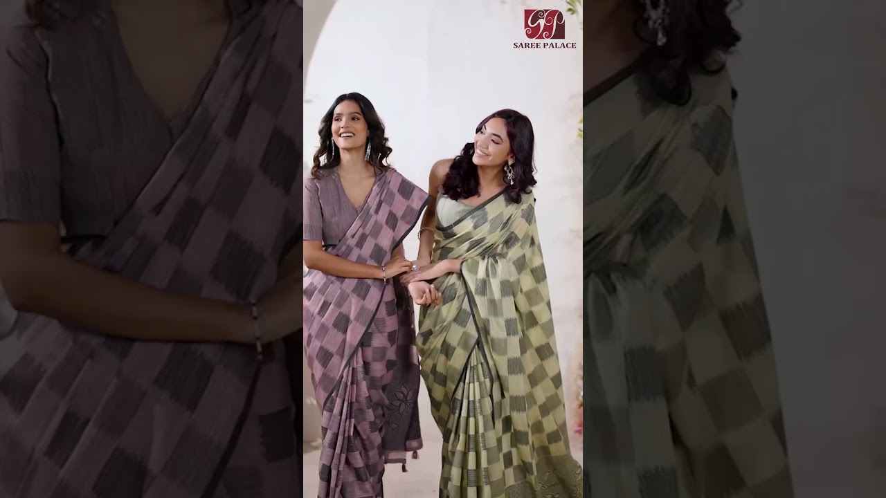 ✨ Silk Checks Classic Saree | Linen Silk Fabric | 