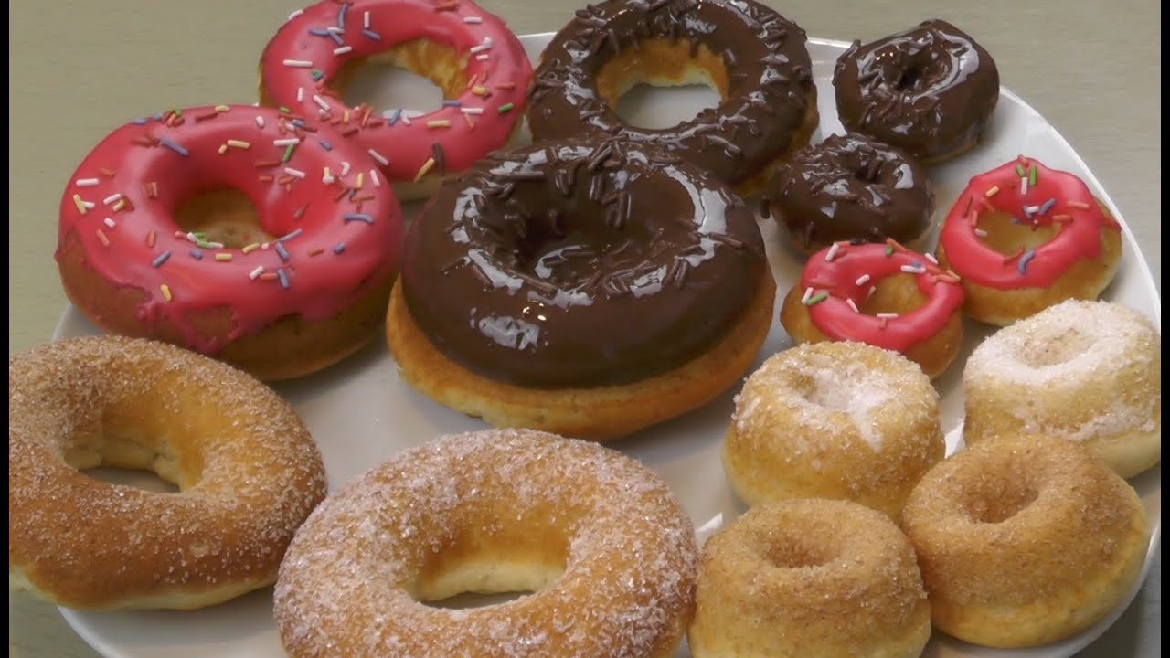 Grundrezept: Donuts aus dem Ofen - NinNin - YouTube