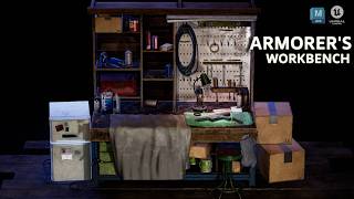 I Made an Armorer’s Workbench | Autodesk Maya &amp; Substance Painter | Full 3D Timelapse