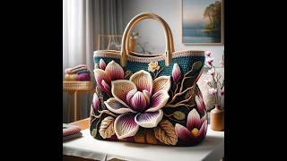 Beautiful magnolia bag #knitted #crochet #bag #design