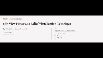 Sky-View Factor as a Relief Visualization Technique | RTCL.TV