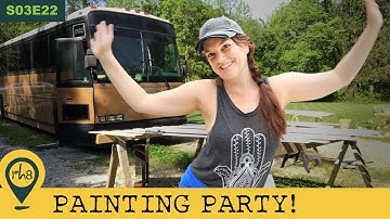 Painting the Walls and Ceiling for our Bus Conversion - S03E22