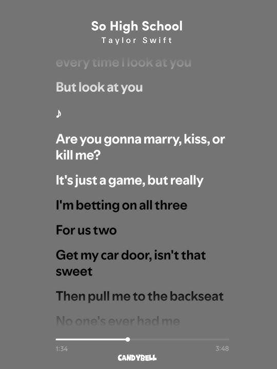So High School - Taylor Swift || Lyrics || #taylorswift #ttpd #lyrics #music