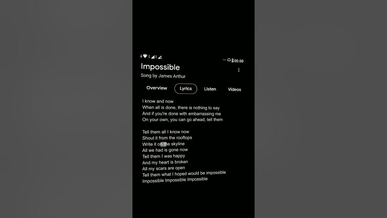 Impossible - James Arthur #spedup #lyrics