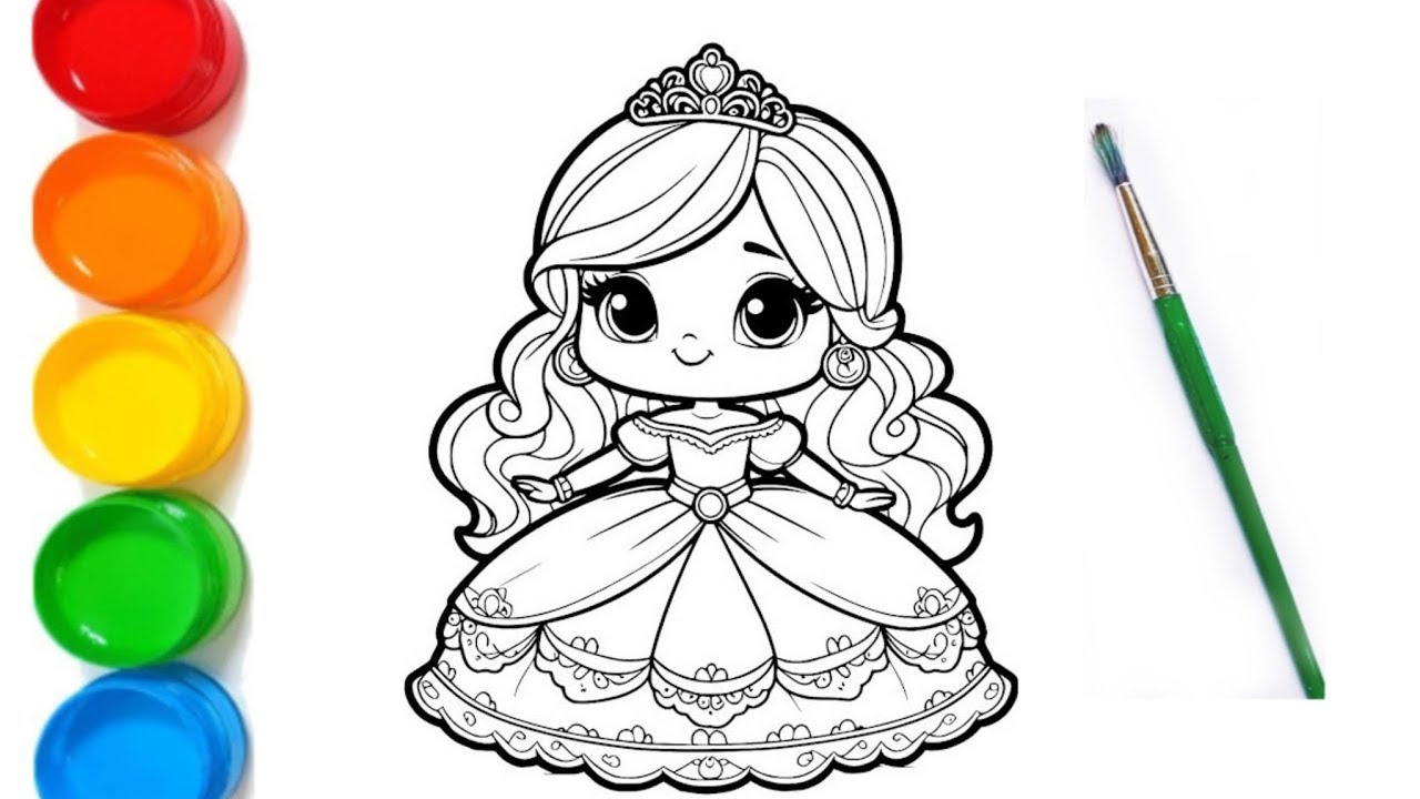 cute baby princess👸 😍❤//cute girl drawing colouring fun😍